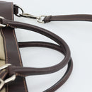 PRADA Hand Bag Canvas Leather 2way Beige Silver Auth 193073V-8