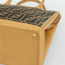 FENDI Zucca Canvas Hand Bag Black Brown Auth 193074V-10