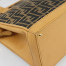 FENDI Zucca Canvas Hand Bag Black Brown Auth 193074V-11