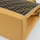 FENDI Zucca Canvas Hand Bag Black Brown Auth 193074V-12