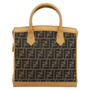 FENDI Zucca Canvas Hand Bag Black Brown Auth 193074V-2