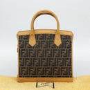 FENDI Zucca Canvas Hand Bag Black Brown Auth 193074V-24