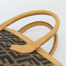 FENDI Zucca Canvas Hand Bag Black Brown Auth 193074V-8