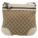GUCCI GG Canvas Web Sherry Line Pretty Bag Beige Gold 257065 Auth 193075V-2