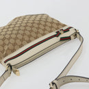 GUCCI GG Canvas Web Sherry Line Pretty Bag Beige Gold 257065 Auth 193075V-6