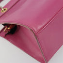 CELINE Hand Bag Leather 2way Pink Gold Auth 193077A-16