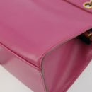 CELINE Hand Bag Leather 2way Pink Gold Auth 193077A-17