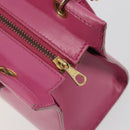 CELINE Hand Bag Leather 2way Pink Gold Auth 193077A-10