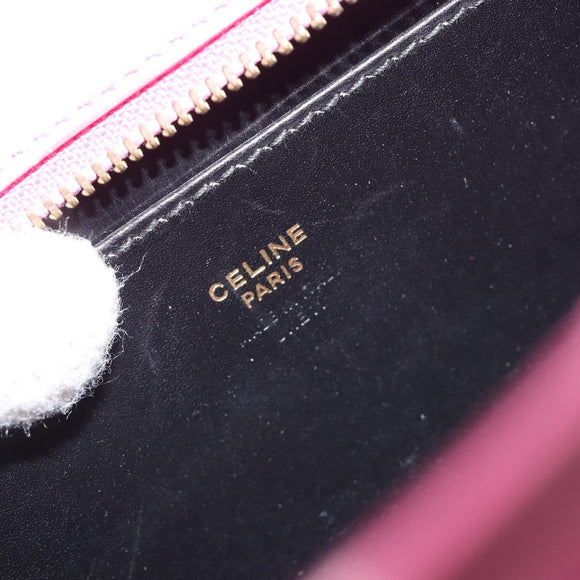 CELINE Hand Bag Leather 2way Pink Gold Auth 193077A