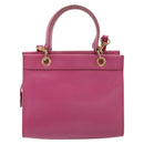 CELINE Hand Bag Leather 2way Pink Gold Auth 193077A-2