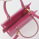 CELINE Hand Bag Leather 2way Pink Gold Auth 193077A-6