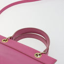 CELINE Hand Bag Leather 2way Pink Gold Auth 193077A-14