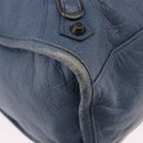 BALENCIAGA The City Hand Bag Leather 2way Blue 115748 Auth 193079V-9