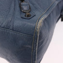 BALENCIAGA The City Hand Bag Leather 2way Blue 115748 Auth 193079V-16