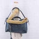 BALENCIAGA The City Hand Bag Leather 2way Blue 115748 Auth 193079V-29