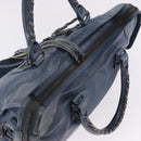 BALENCIAGA The City Hand Bag Leather 2way Blue 115748 Auth 193079V-6
