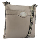 FENDI Celeria Shoulder Bag Leather Gray Silver Auth 193080A-1