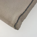 FENDI Celeria Shoulder Bag Leather Gray Silver Auth 193080A-9