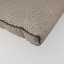 FENDI Celeria Shoulder Bag Leather Gray Silver Auth 193080A-14