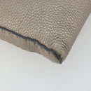 FENDI Celeria Shoulder Bag Leather Gray Silver Auth 193080A-16