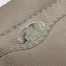 FENDI Celeria Shoulder Bag Leather Gray Silver Auth 193080A-17