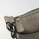 FENDI Celeria Shoulder Bag Leather Gray Silver Auth 193080A-10