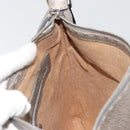 FENDI Celeria Shoulder Bag Leather Gray Silver Auth 193080A-19