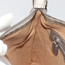 FENDI Celeria Shoulder Bag Leather Gray Silver Auth 193080A-20