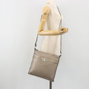 FENDI Celeria Shoulder Bag Leather Gray Silver Auth 193080A-24