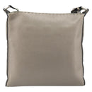 FENDI Celeria Shoulder Bag Leather Gray Silver Auth 193080A-2