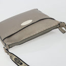 FENDI Celeria Shoulder Bag Leather Gray Silver Auth 193080A-6