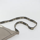 FENDI Celeria Shoulder Bag Leather Gray Silver Auth 193080A-8