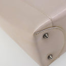 Christian Dior Maris Pearl Hand Bag Patent leather Beige Silver Auth 193082A-11