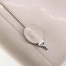 Christian Dior Maris Pearl Hand Bag Patent leather Beige Silver Auth 193082A-14