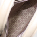 Christian Dior Maris Pearl Hand Bag Patent leather Beige Silver Auth 193082A-17