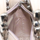 Christian Dior Maris Pearl Hand Bag Patent leather Beige Silver Auth 193082A-18