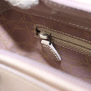 Christian Dior Maris Pearl Hand Bag Patent leather Beige Silver Auth 193082A-20