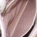 Christian Dior Maris Pearl Hand Bag Patent leather Beige Silver Auth 193082A-21