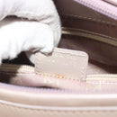 Christian Dior Maris Pearl Hand Bag Patent leather Beige Silver Auth 193082A-23