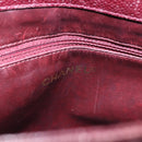 CHANEL Chain Tote Bag Caviar Skin Bordeaux Gold CC Auth 193083A-21