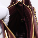 CHANEL Chain Tote Bag Caviar Skin Bordeaux Gold CC Auth 193083A-22