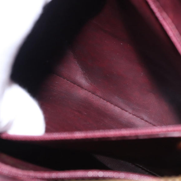 CHANEL Chain Tote Bag Caviar Skin Bordeaux Gold CC Auth 193083A