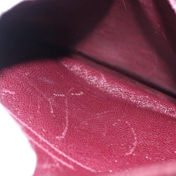 CHANEL Chain Tote Bag Caviar Skin Bordeaux Gold CC Auth 193083A