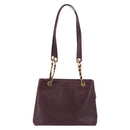 CHANEL Chain Tote Bag Caviar Skin Bordeaux Gold CC Auth 193083A-2