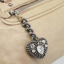 Miu Miu Hand Bag Leather 2way Beige Silver Auth 193084A-17