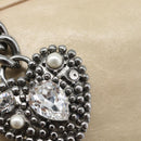 Miu Miu Hand Bag Leather 2way Beige Silver Auth 193084A-19