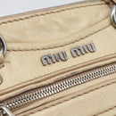 Miu Miu Hand Bag Leather 2way Beige Silver Auth 193084A-20