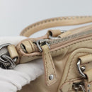 Miu Miu Hand Bag Leather 2way Beige Silver Auth 193084A-21