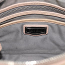 Miu Miu Hand Bag Leather 2way Beige Silver Auth 193084A-22