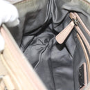 Miu Miu Hand Bag Leather 2way Beige Silver Auth 193084A-25